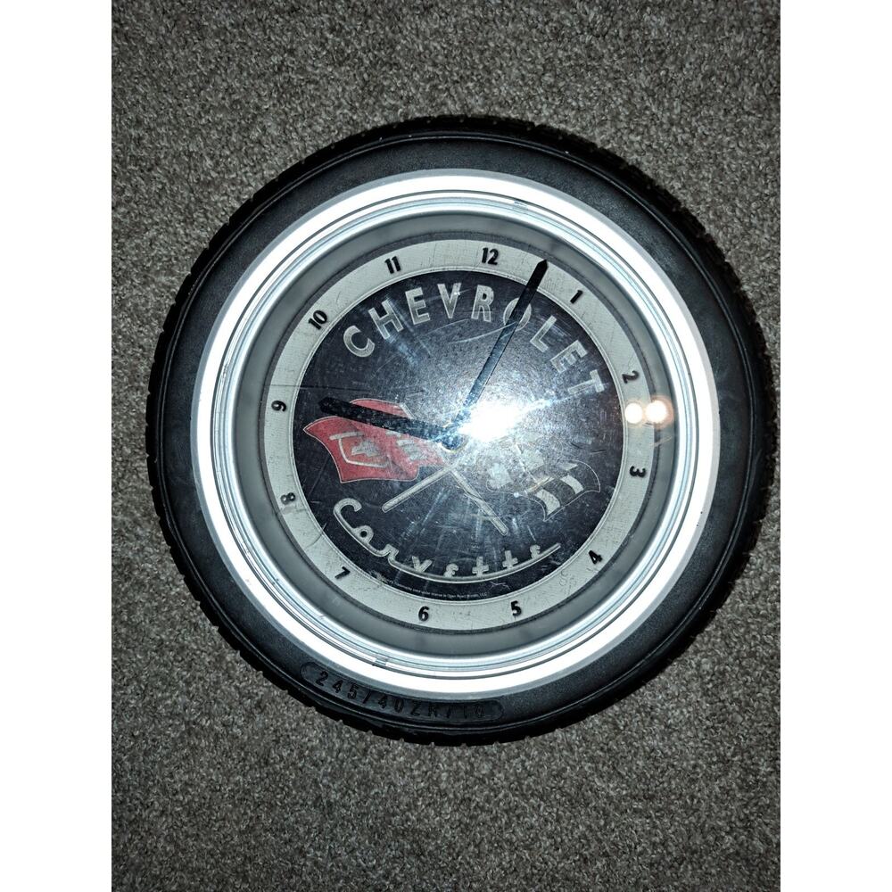 Chevrolet Corvette Tire Wall Clock Collectible Vehicle Automobilia Memorabilia